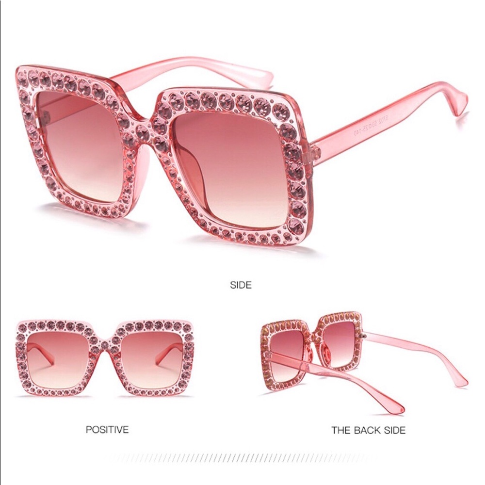 Savage Sunnies Pink Bling oversized Sunglasses